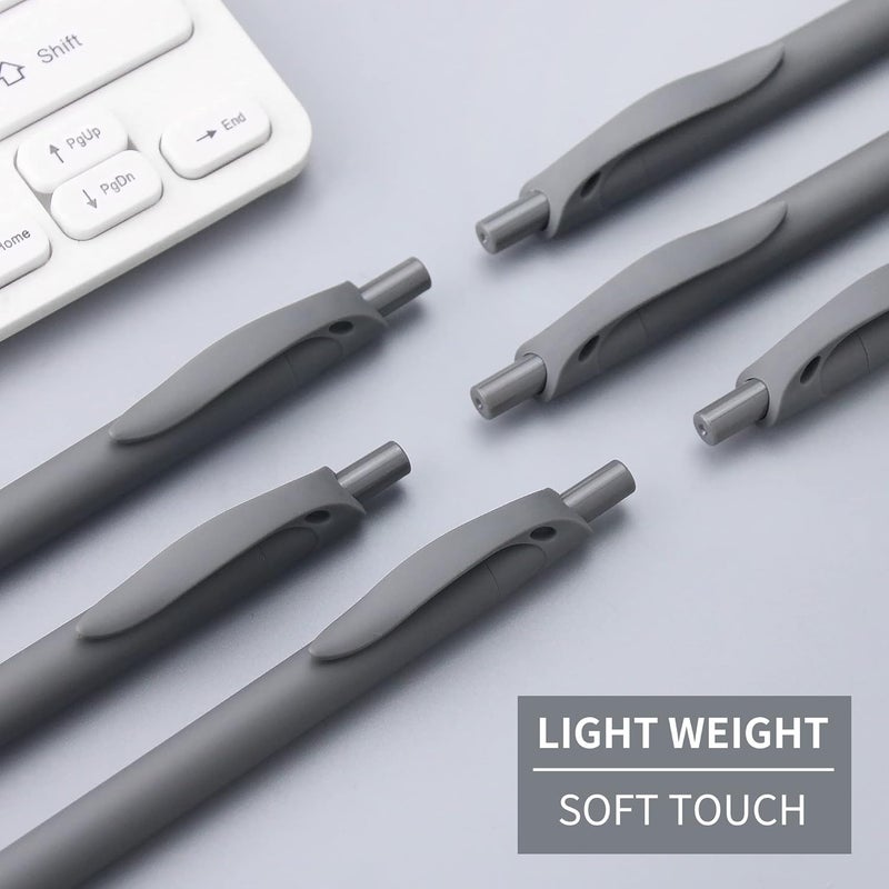 deegtran Pens Bulk, 50 Pack No Bleed Grey Barrel Black Ink Click Pens, Wholesale Retractable Ballpoint Pens, Pen Medium Point, Smooth black Ink Pen, 1.0MM - Image 4